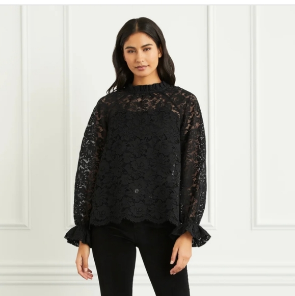NWT Hill House Millie Top in Black Lace - Picture 1 of 4